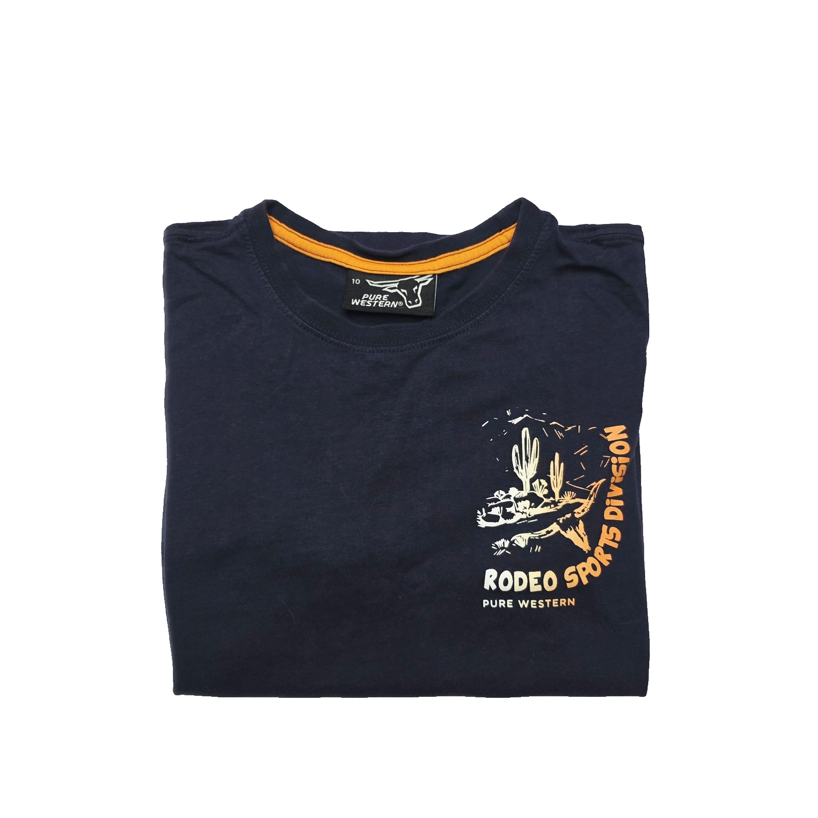 Pure Western T-Shirt Boys 10 Blue Rodeo Sports Division Graphic Print Cotton
