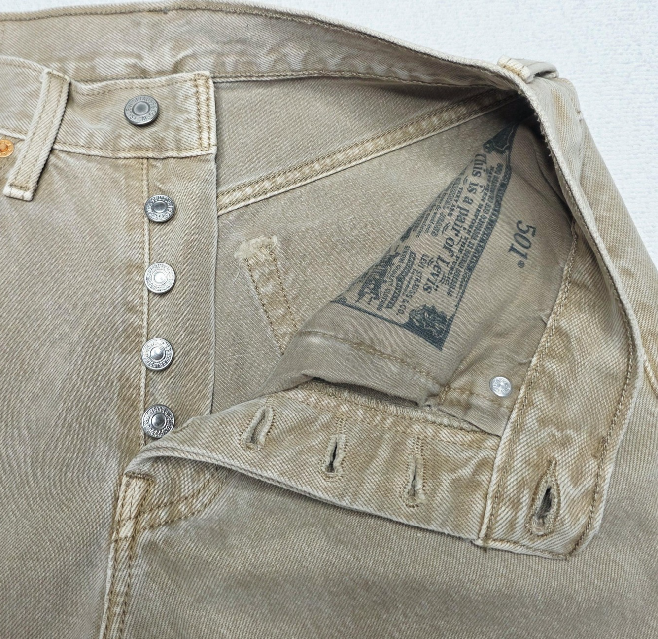 Levi's Jeans Women's 26x30 Beige 501 Straight Button Fly Premium