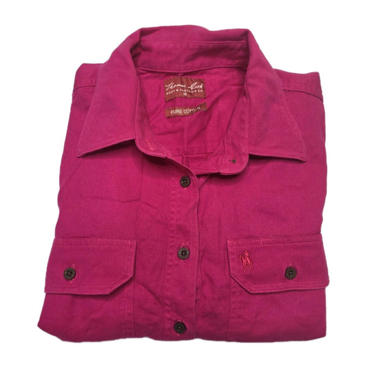 Thomas Cook Shirt Women's 10 Pink Long Sleeve Button Up Cotton Casual Top