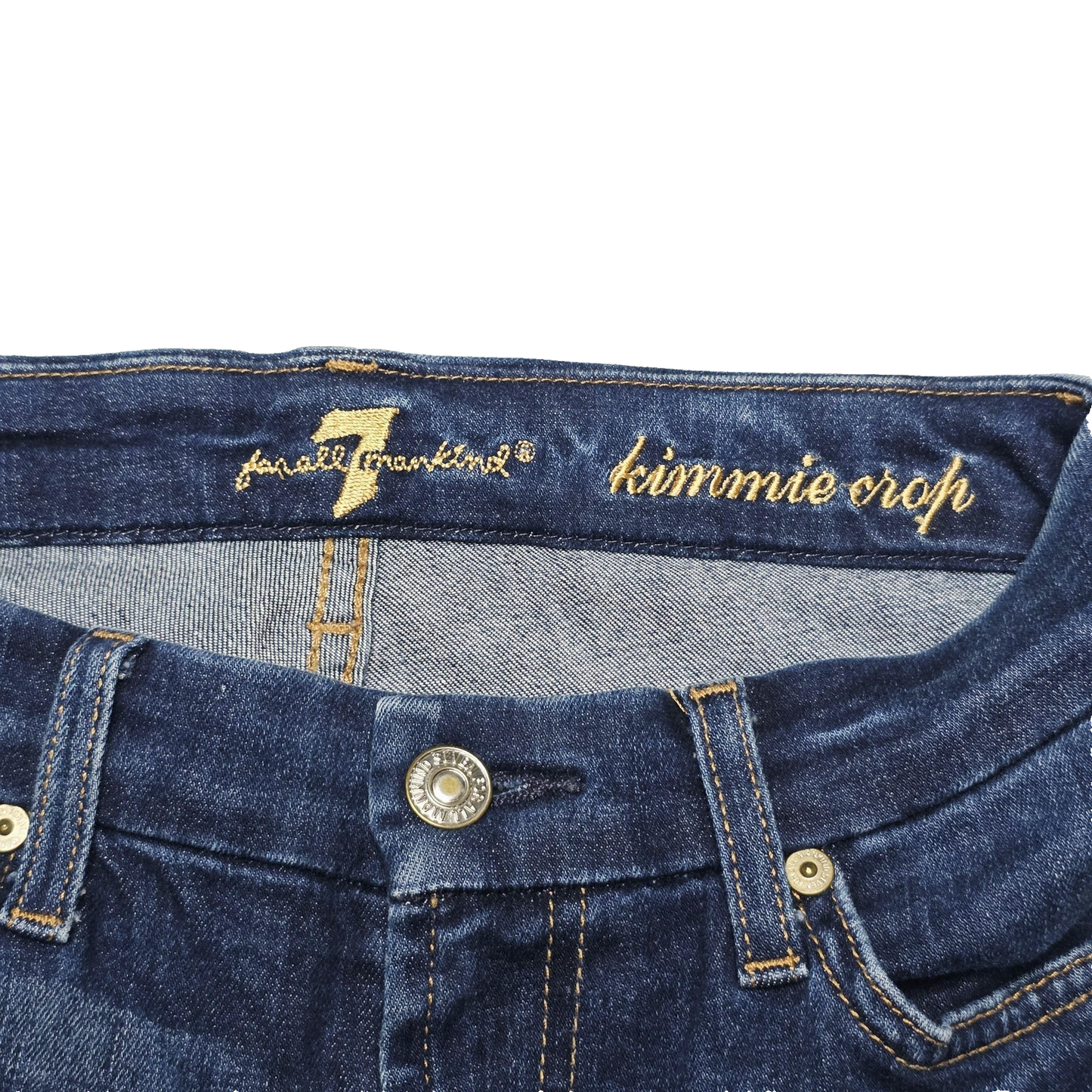 7 For All Mankind Jeans Women's 26x26 Blue Kimmie Crop Stretch Denim Pockets