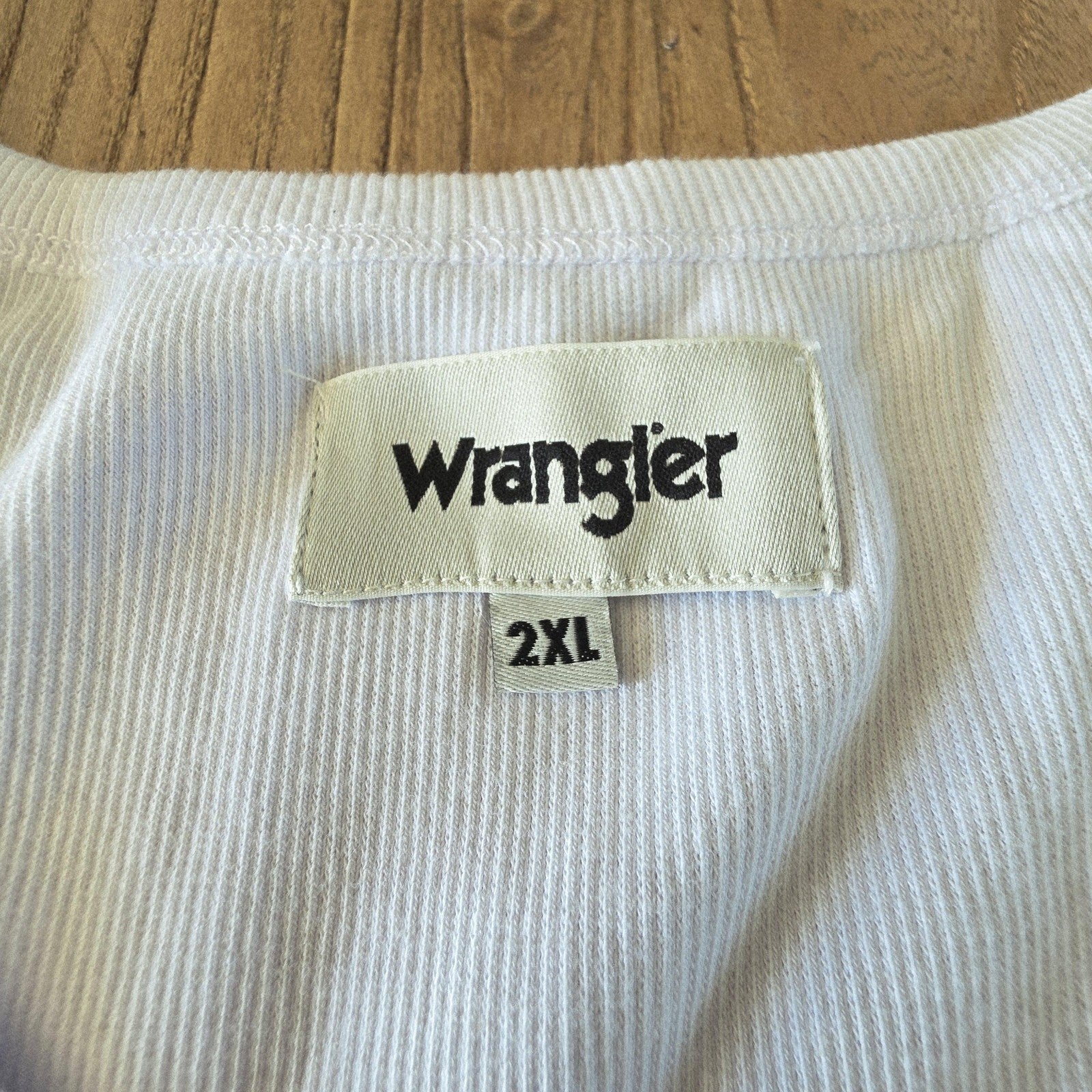 Wrangler Shirt Men's 2XL White Sleeveless Better Beer Tank Embroidered Cotton