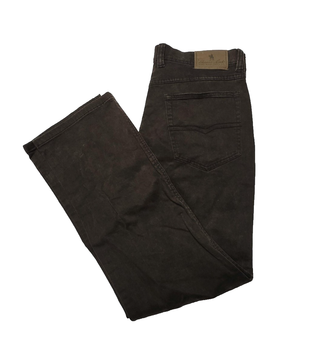 Thomas Cook Comfort Waist Jeans Mens 34x30 Brown Straight Regular Stretch Denim
