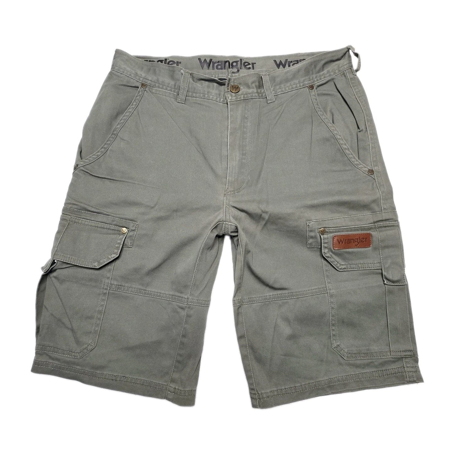Wrangler Shorts Men's 32 Green Cargo Canvas Cotton Elastane Workwear Casual