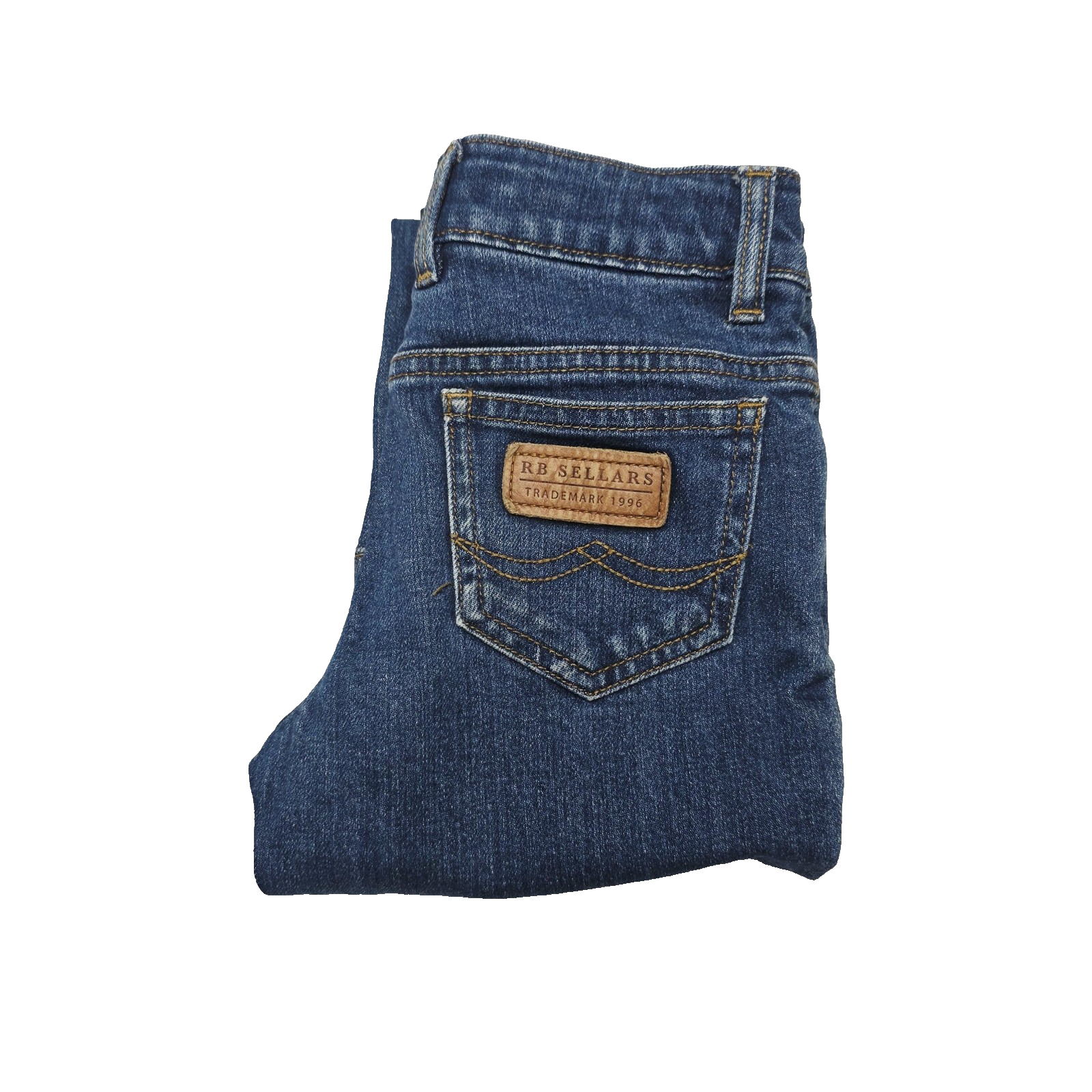 RB Sellars Jeans Boy's 5-6 Years Blue Straight Stretch Denim Workwear Casual