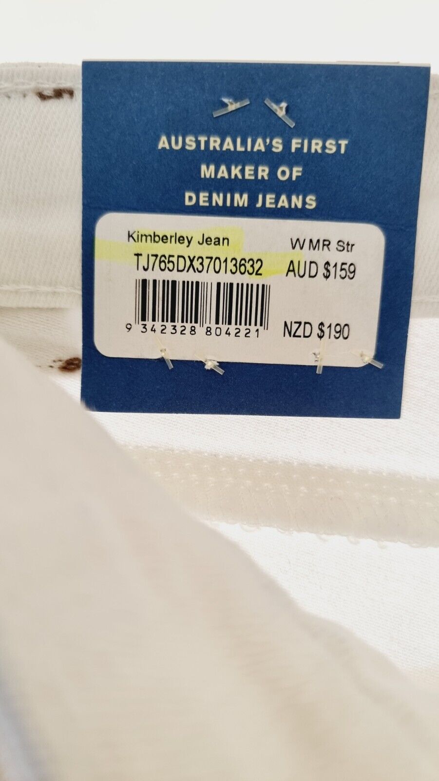 R.M Williams Kimberley White Straight Leg Jeans Size 36x32 NEW RRP $159