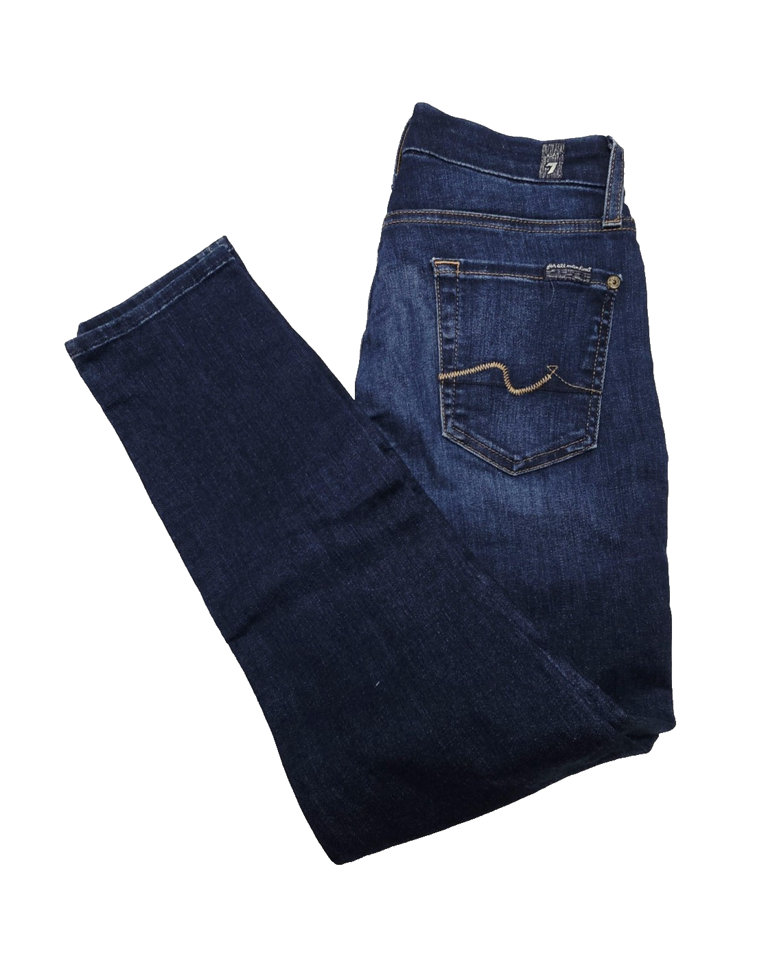 7 For All Mankind Jeans Women's 26x26 Blue Kimmie Crop Stretch Denim Pockets