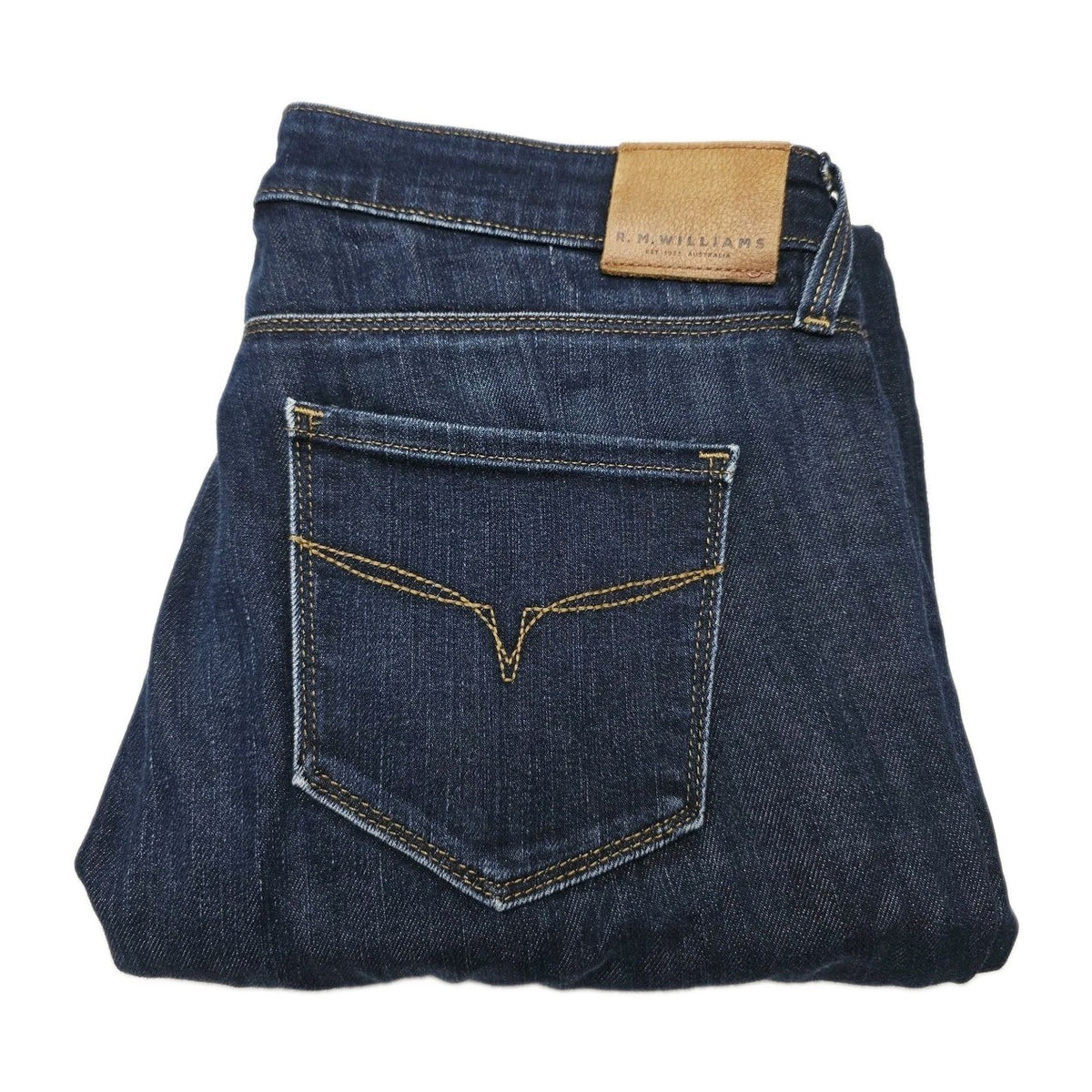 R.M. Williams Jeans Women's 30 Blue Denim Straight Leg Stretch 30x32 Regular