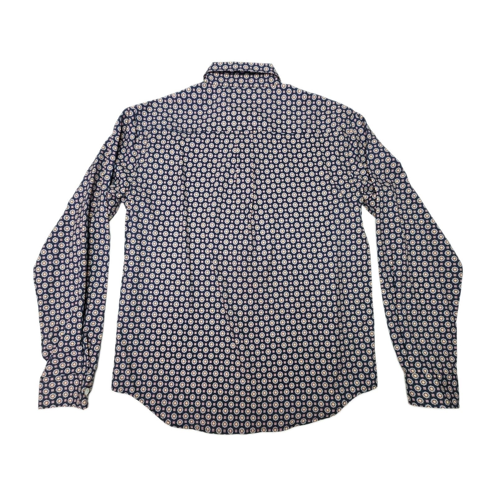 Cinch Shirt Boys XL 14 Blue Long Sleeve Button Up Arenaflex Geometric Print