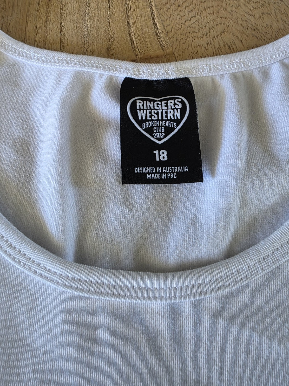 Ringers Western Broken Hearts Club Crop Shirt Ladies Size 18 NWOT