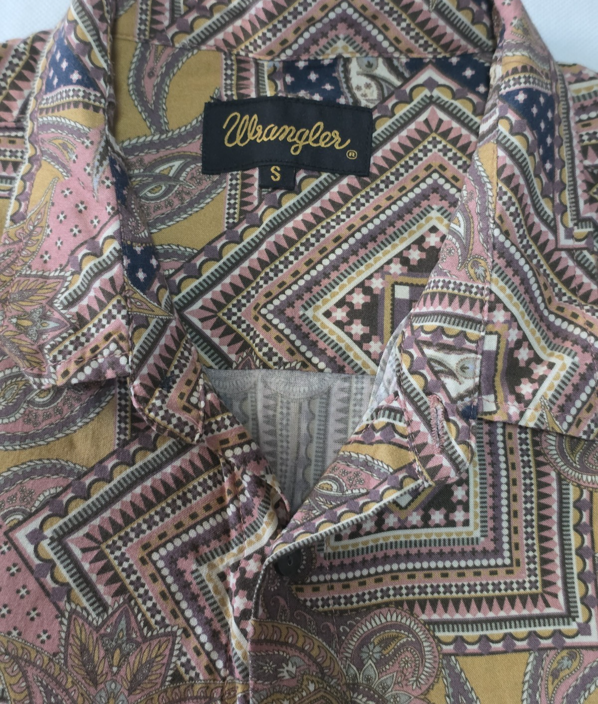 Wrangler Casual Paisley Short Sleeve Shirt Men's Size S