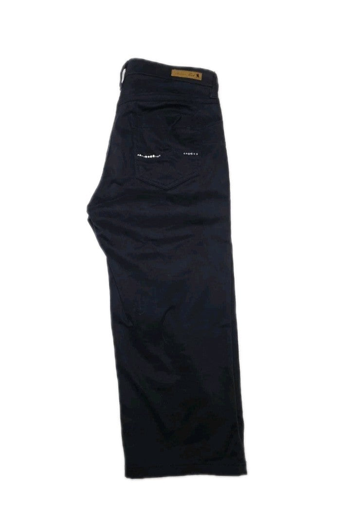 Thomas Cook Ladies Navy Stretch No Gap Waistband 3/4 Pants Size 10