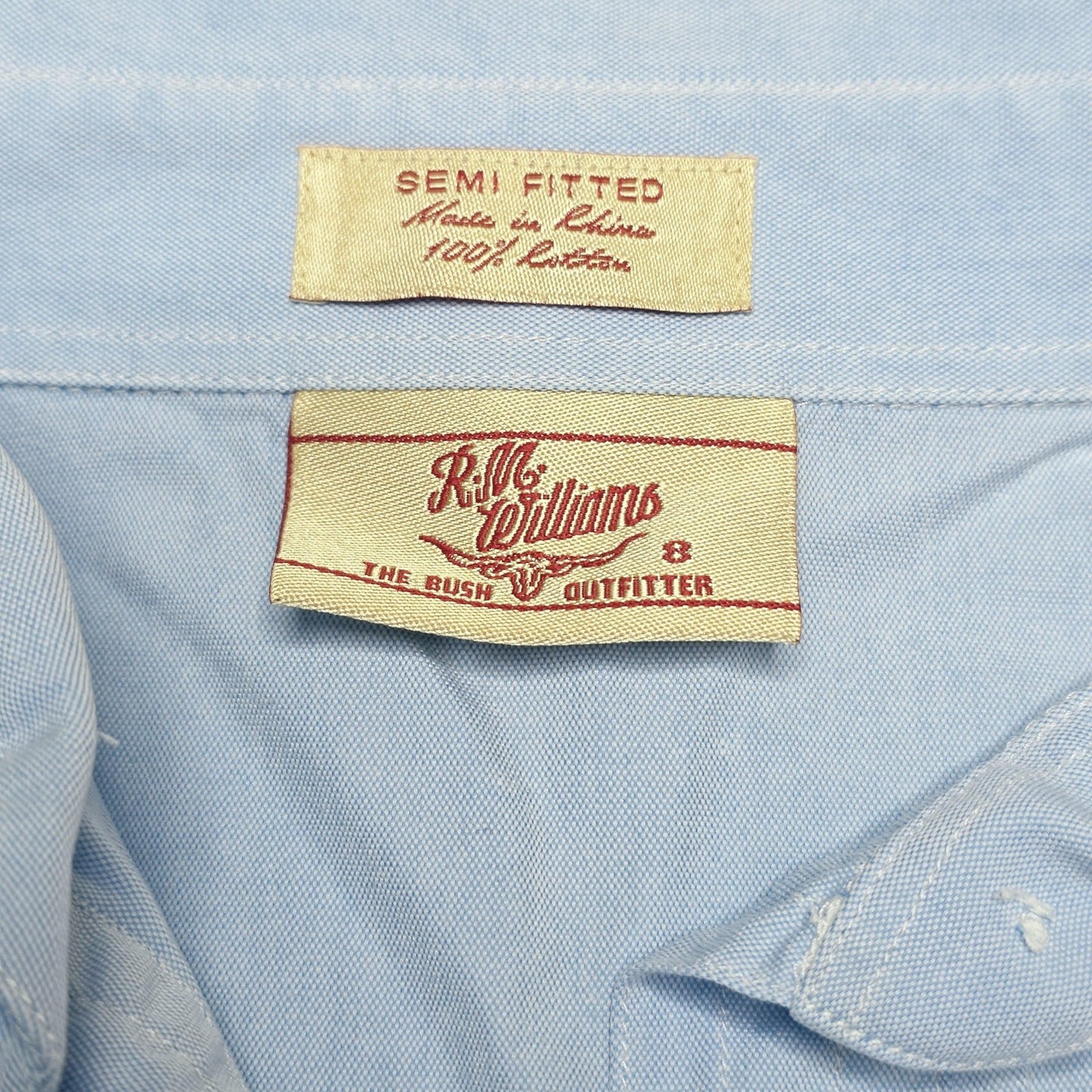 R.M. Williams Shirt Women's 8 Blue Long Sleeve Button Up Cotton Semi Fitted