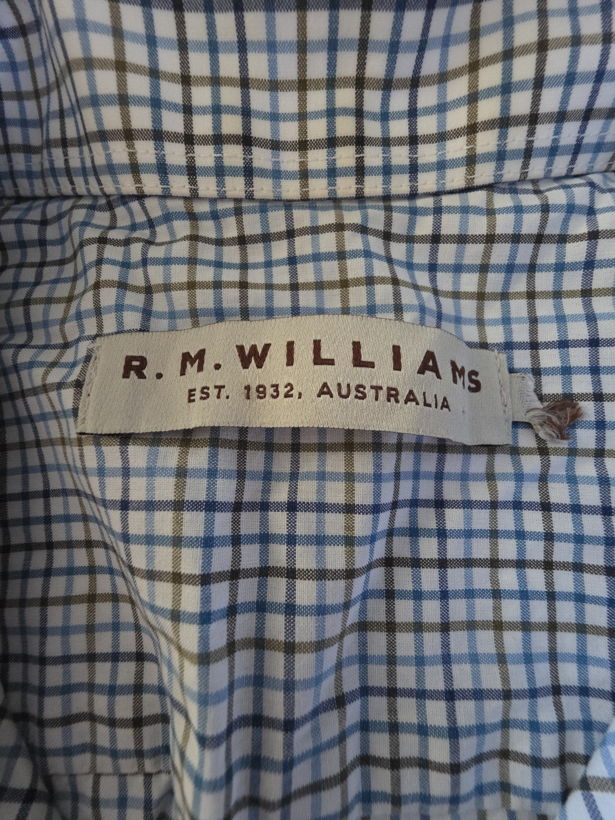 R.M Williams Long Sleeve Check Shirt Men's Size Medium