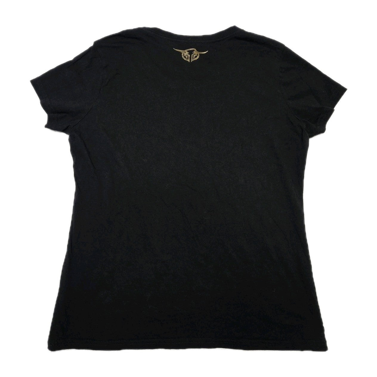 Bullzye T-Shirt Women's 14 Black Floral Graphic Logo Cotton Crew Neck Top