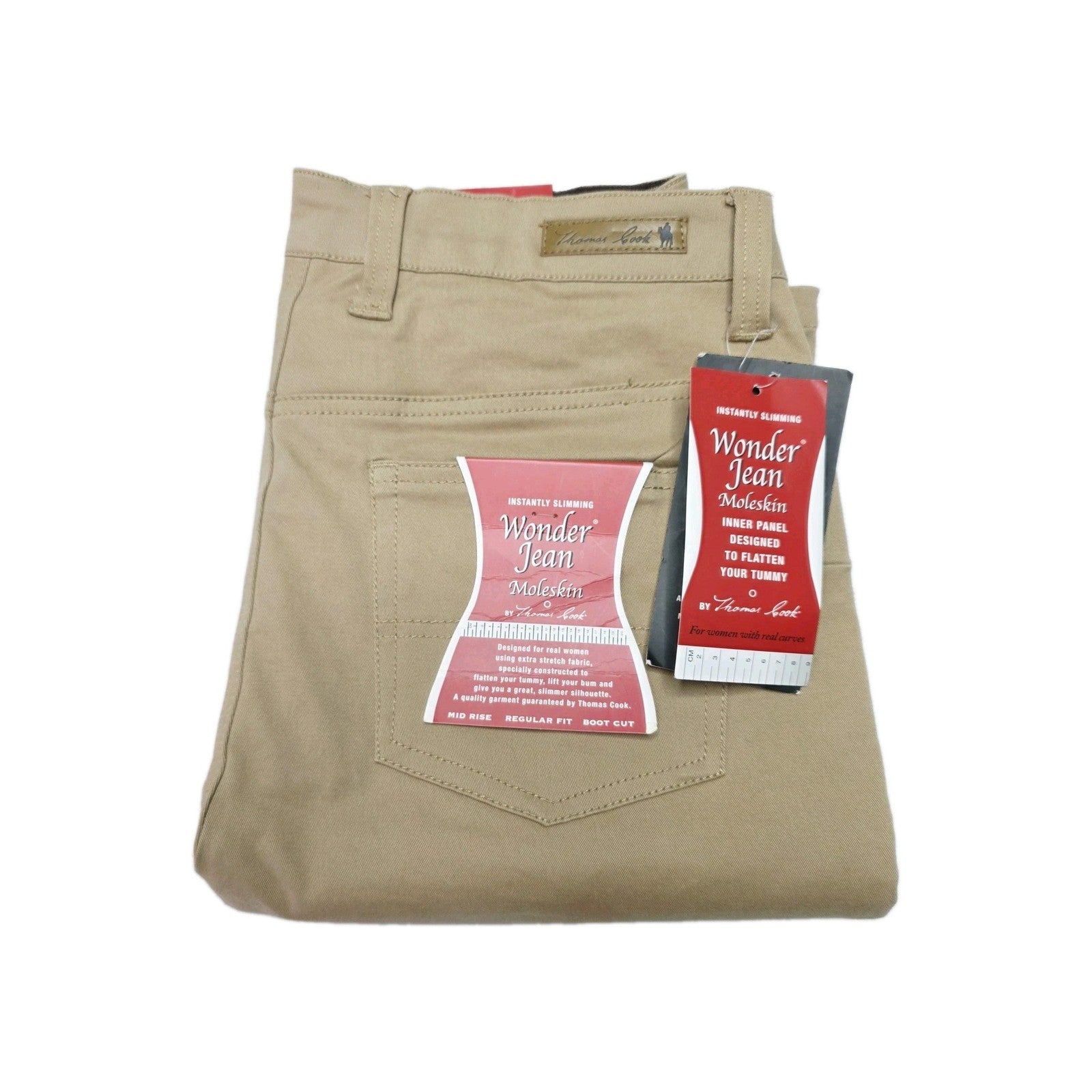 Thomas Cook Jeans Women's 11 Beige Wonder Jean Moleskin Bootcut Stretch NWT