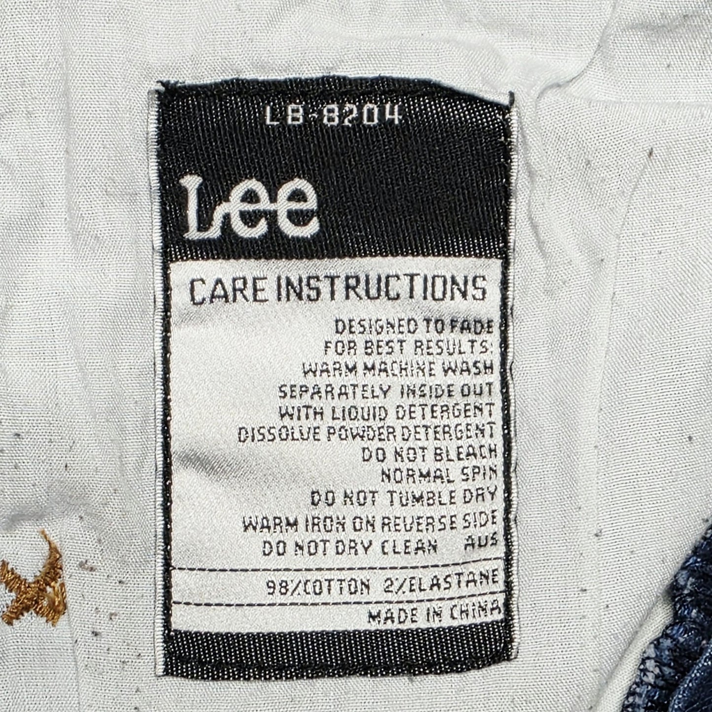 Lee L1 Stovepipe Jeans Mens 32 Blue Skinny Slim Stretch Cotton Denim Logo