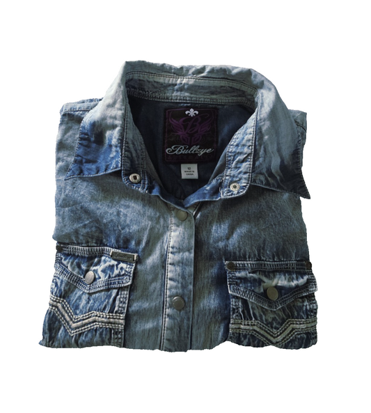 Bullzye Arena Long Sleeve Denim Shirt Ladies Size 12