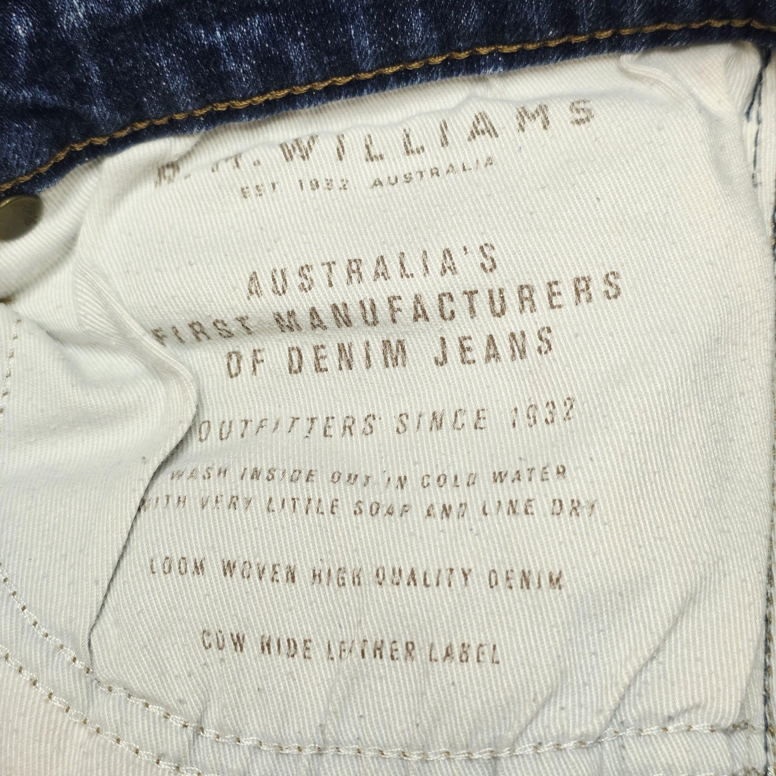 R.M. Williams Jeans Mens 32x32 Blue Straight Regular Stretch Denim TJ1173DXIW01