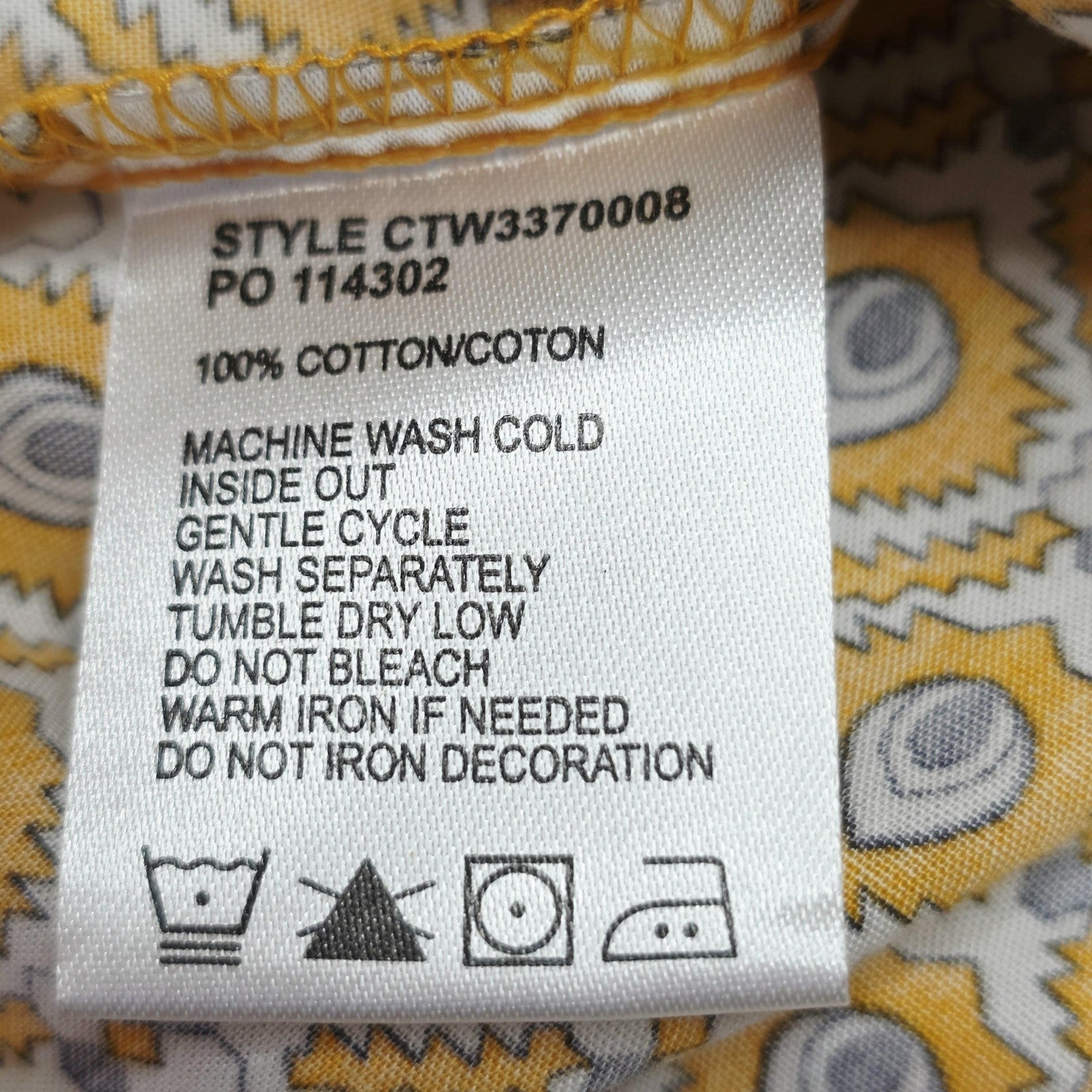 Cruel Girl Shirt Girls 12 Yellow Long Sleeve Button Up Cotton Geometric