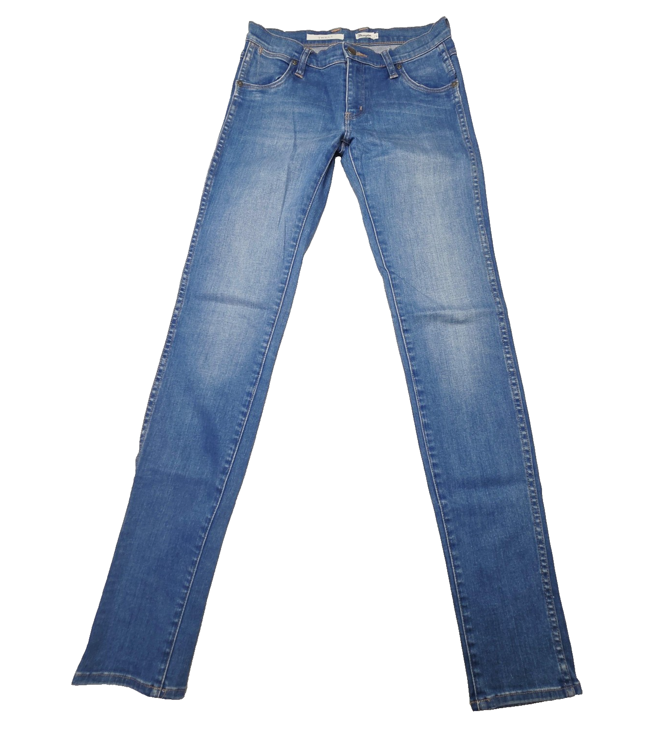 Wrangler Jeans Women's 8 Blue Twiggy Skinny Slim Stretch Denim Pockets Logo