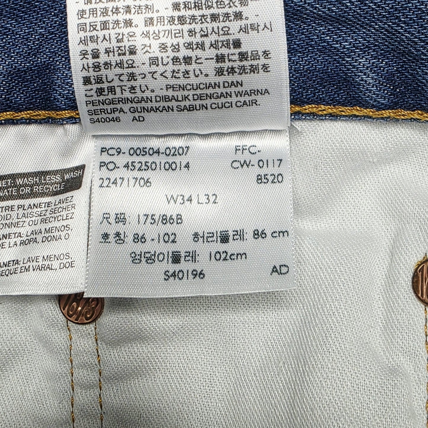 Levis 504 Jeans Mens Blue Regular Straight Medium Wash Zip Fly Fits 34x30