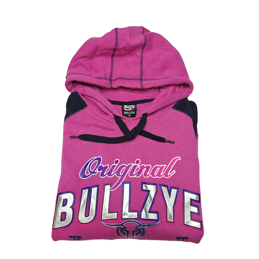 Bullzye Jumper Women's 20 Pink Hooded Fleece Pullover Bullzye Original Logo