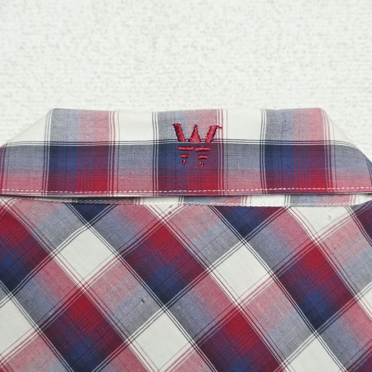 Wrangler Shirt Mens L Red Blue Plaid Short Sleeve Snap Front Western Cotton
