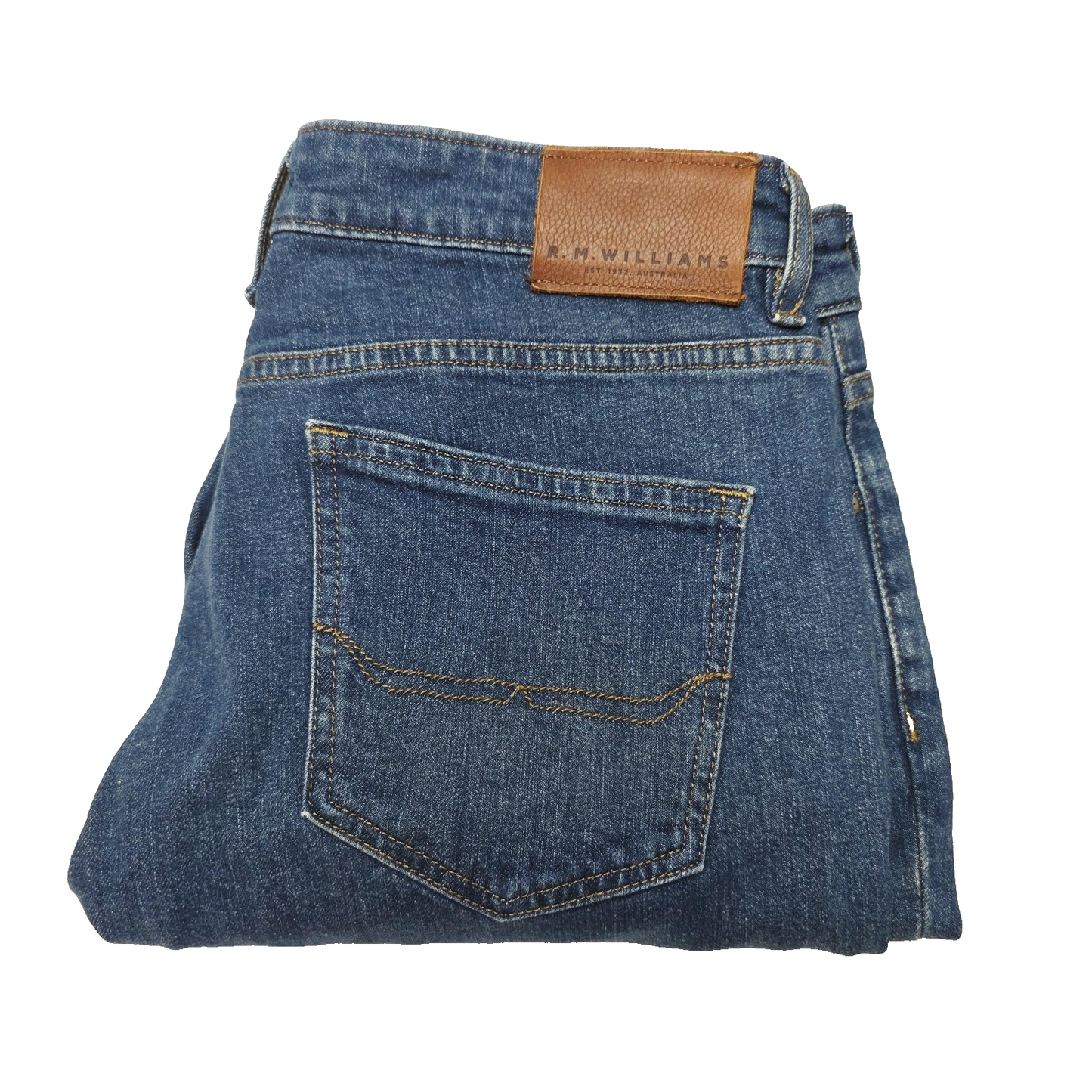 R.M. Williams Jeans Men's 34x31 Blue Straight Regular Stretch Denim TJ275DX1A01