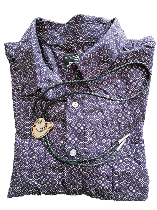 Pure Western Long Sleeve Shirt Men's Size XL WITH BONUS BOLO TIE