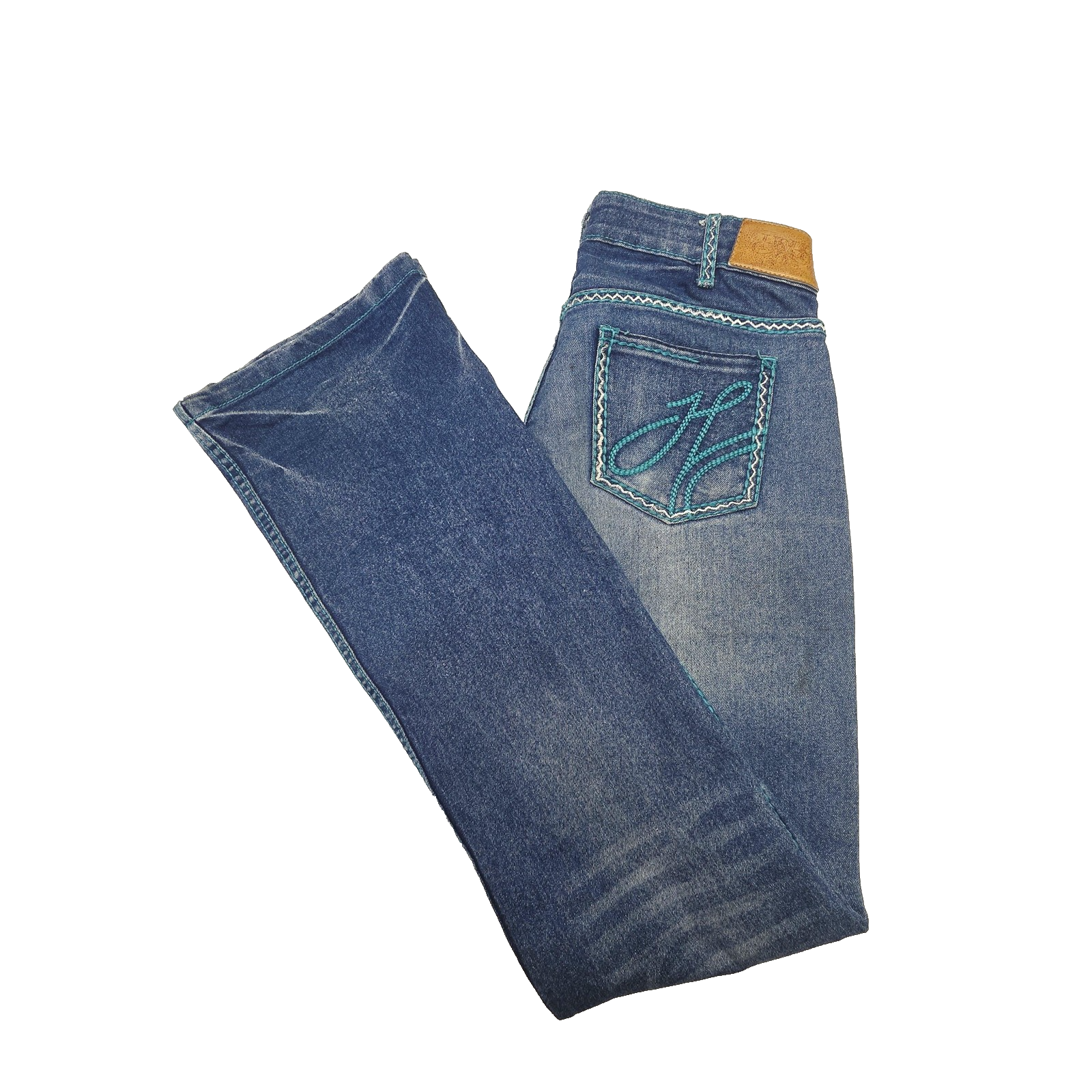 Hitchley & Harrow Jeans Women's 27x35 Blue Bootcut Denim Embroidered Pockets