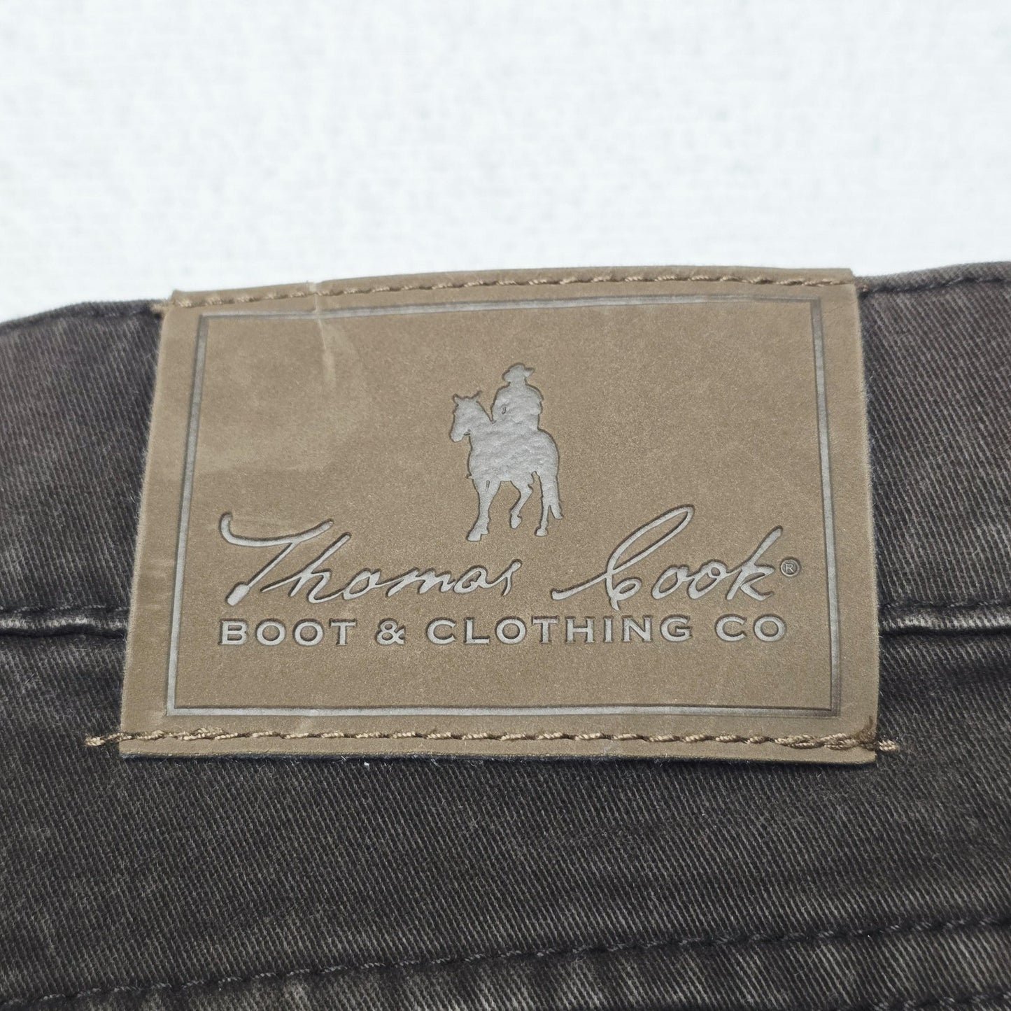 Thomas Cook Comfort Waist Jeans Mens 34x30 Brown Straight Regular Stretch Denim