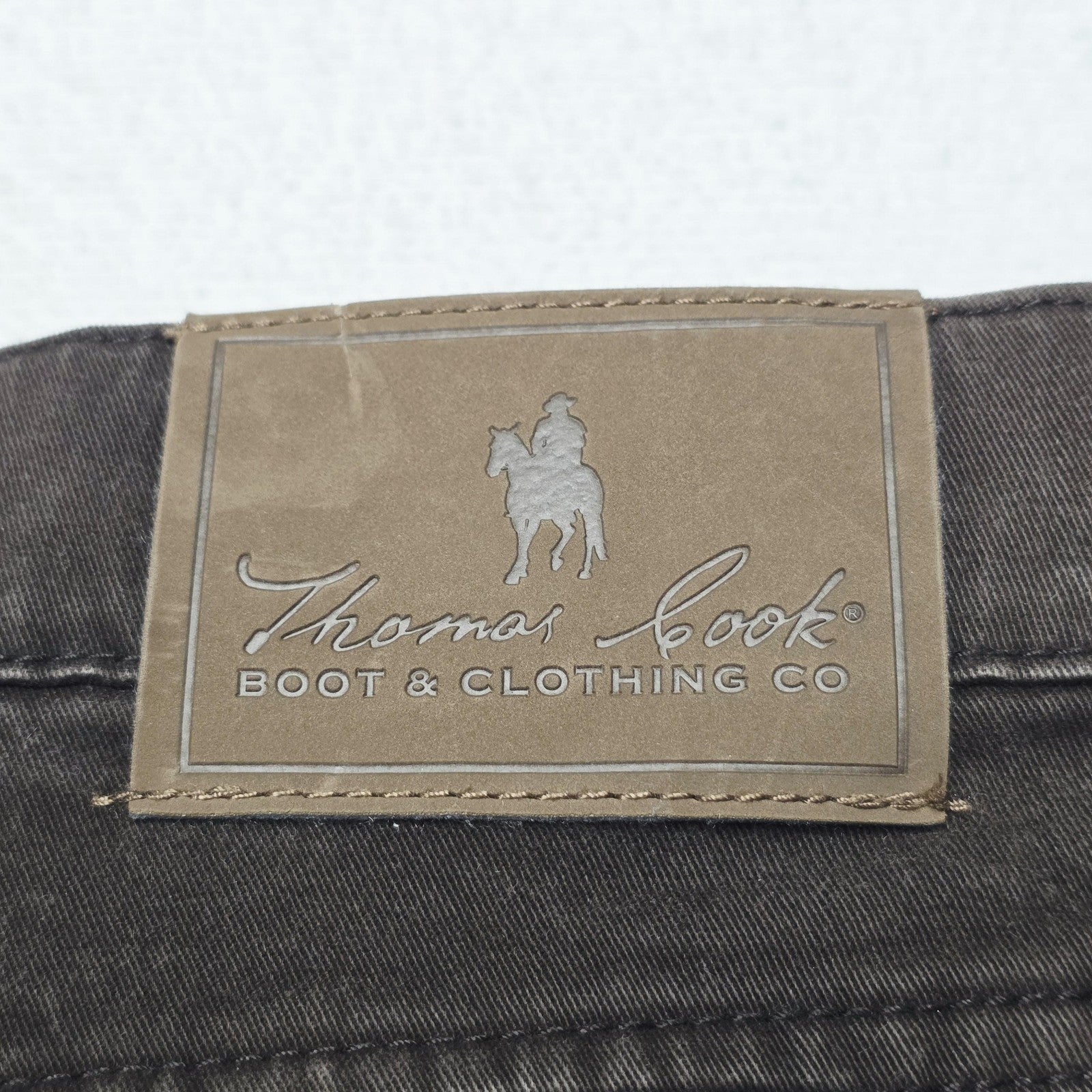 Thomas Cook Comfort Waist Jeans Mens 34x30 Brown Straight Regular Stretch Denim