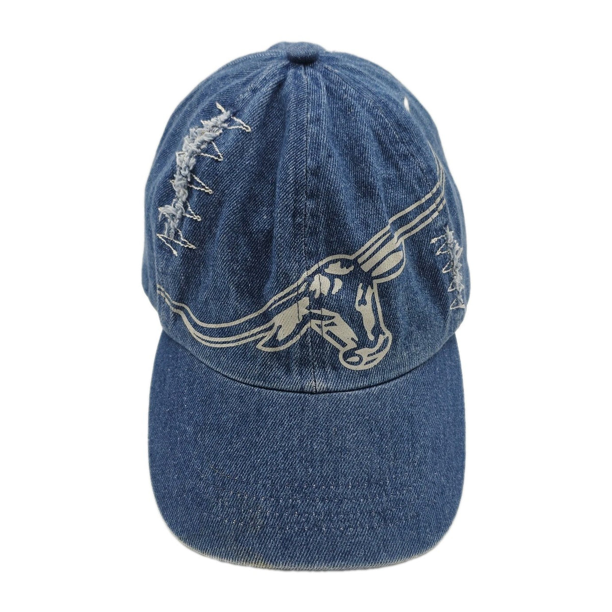 R.M. Williams Hat Cap Strap Back Blue Denim Longhorn Logo One Size Unisex
