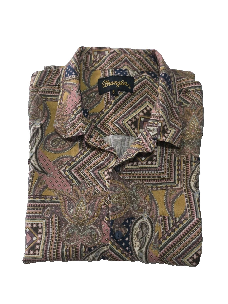 Wrangler Casual Paisley Short Sleeve Shirt Men's Size S