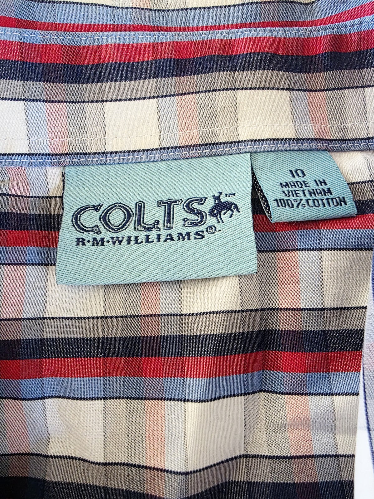 R.M. Williams Colts Western Short Sleeve Shirt Boys Size 10