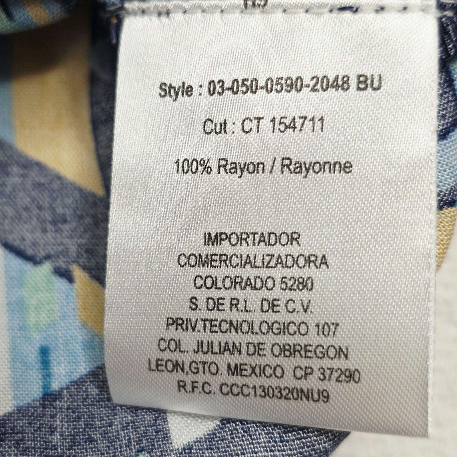 Roper Shirt Women's XL Blue Long Sleeve Snap Button Up Rayon Geometric