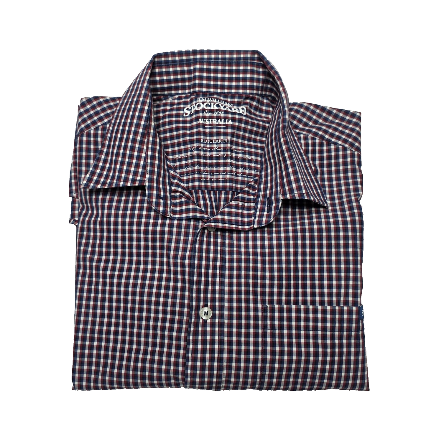 R.M. Williams Stockyard Shirt Mens L Multicolour Check Short Sleeve Western