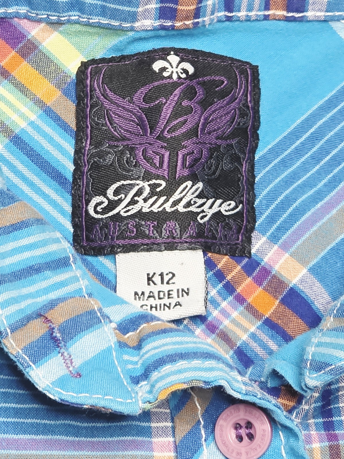 Bullzye Western Short Sleeve Shirt Girls Size 12