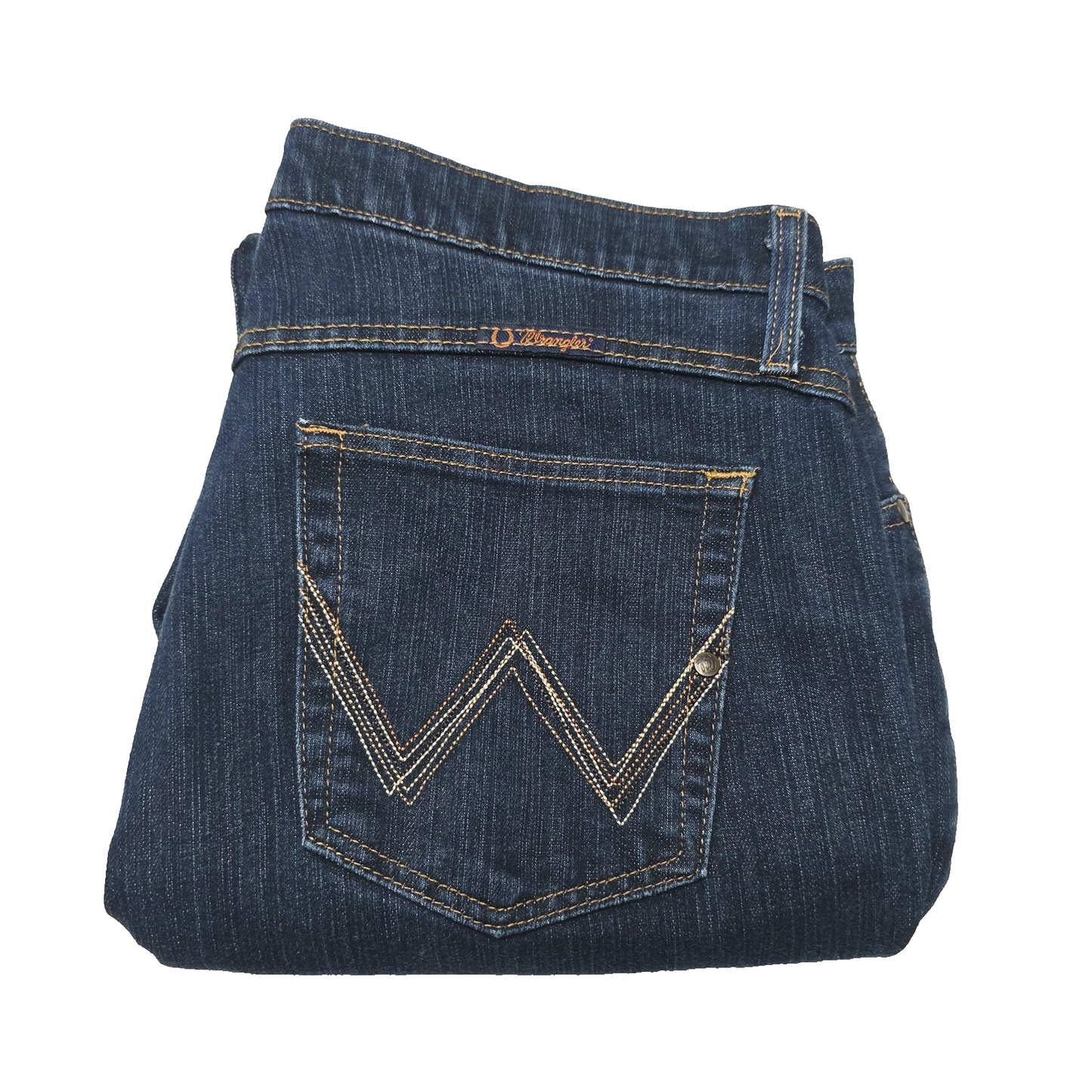 Wrangler Jeans Dark Wash Bootcut Stretch Denim 15/16x34 Embroidered