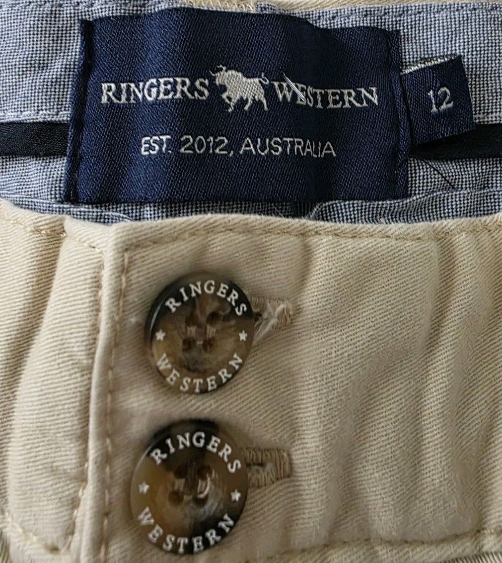 Ringers Western Chino Shorts Ladies Size 12