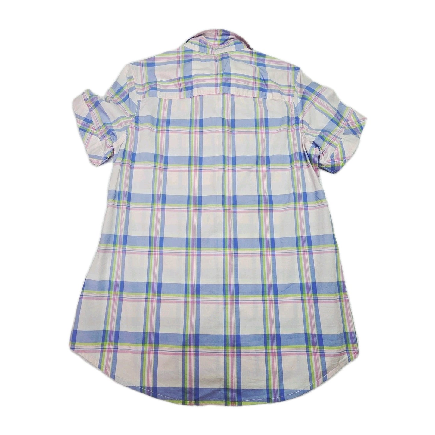 RB Sellars Shirt Women's 12 Multicoloured Plaid Short Sleeve Button Up Cotton