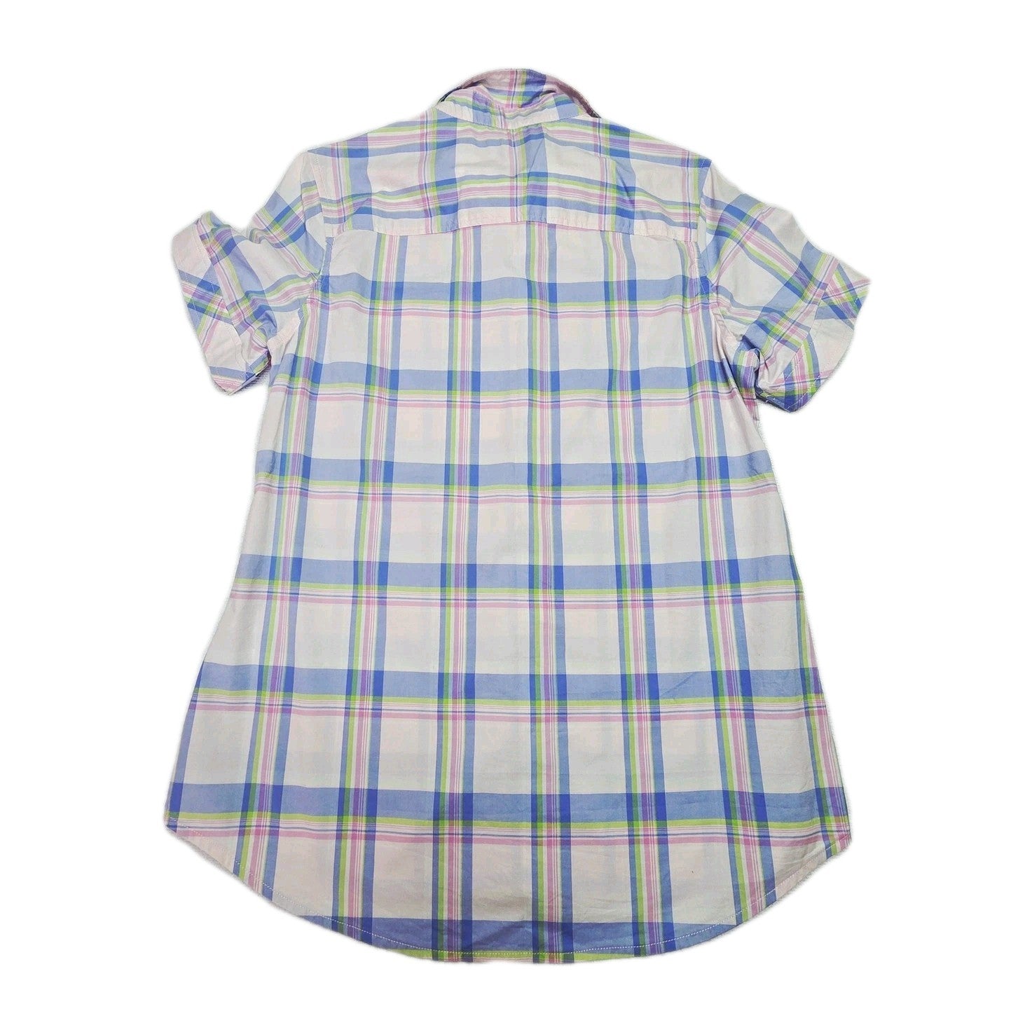 RB Sellars Shirt Women's 12 Multicoloured Plaid Short Sleeve Button Up Cotton