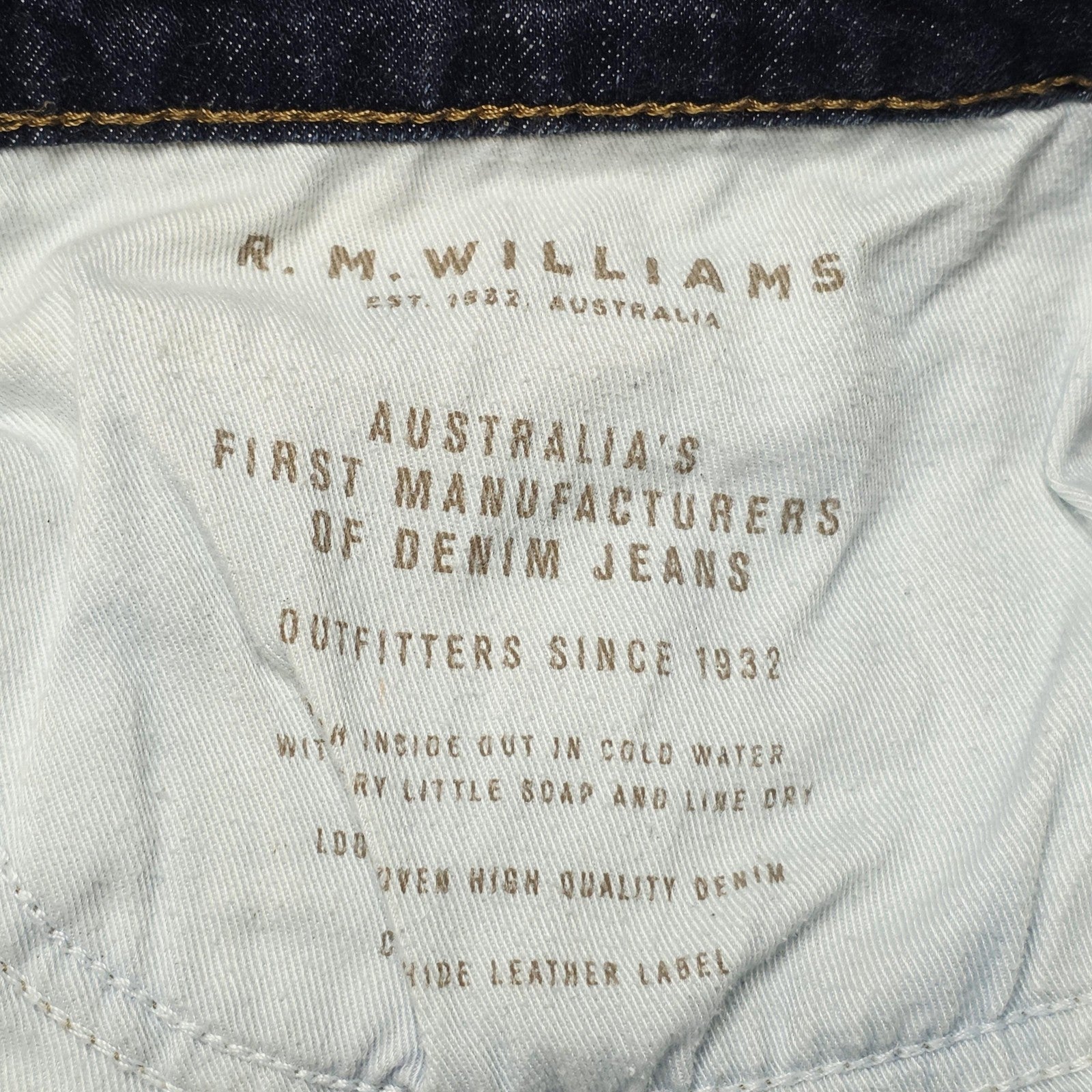 R.M. Williams Jeans Men's 40x32 Blue Straight Regular Stretch Denim TJ275DXIW01