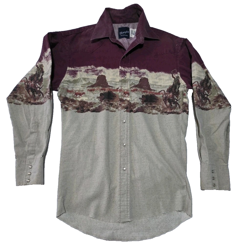 Wrangler Western Rodeo Long Sleeve Shirt Men's Size S
