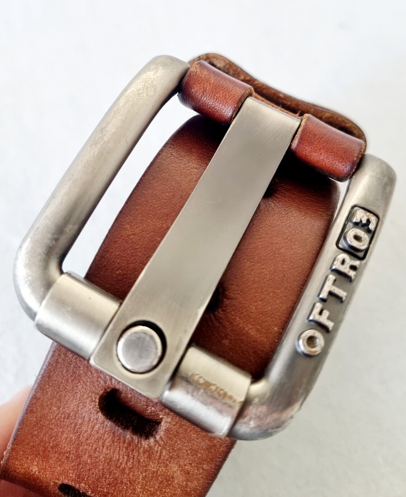 Outfitters OFTR03 Genuine Brown Leather Belt Made In Italy Size Large