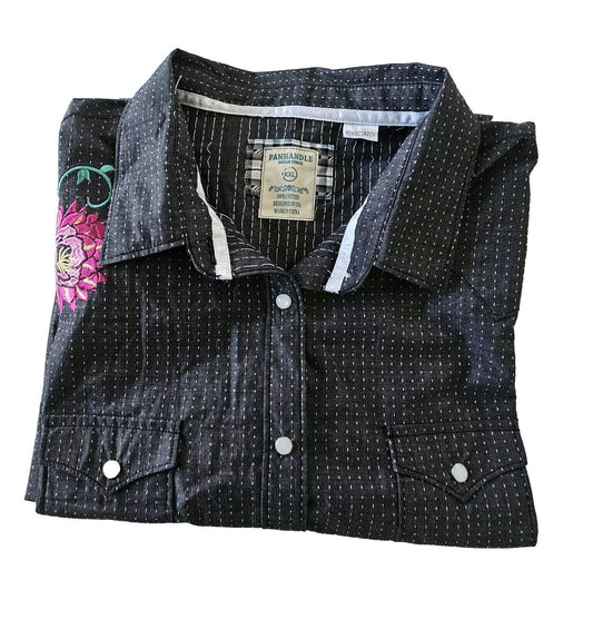 Panhandle Rough Stock Western Campdraft Shirt Ladies Size 2XL