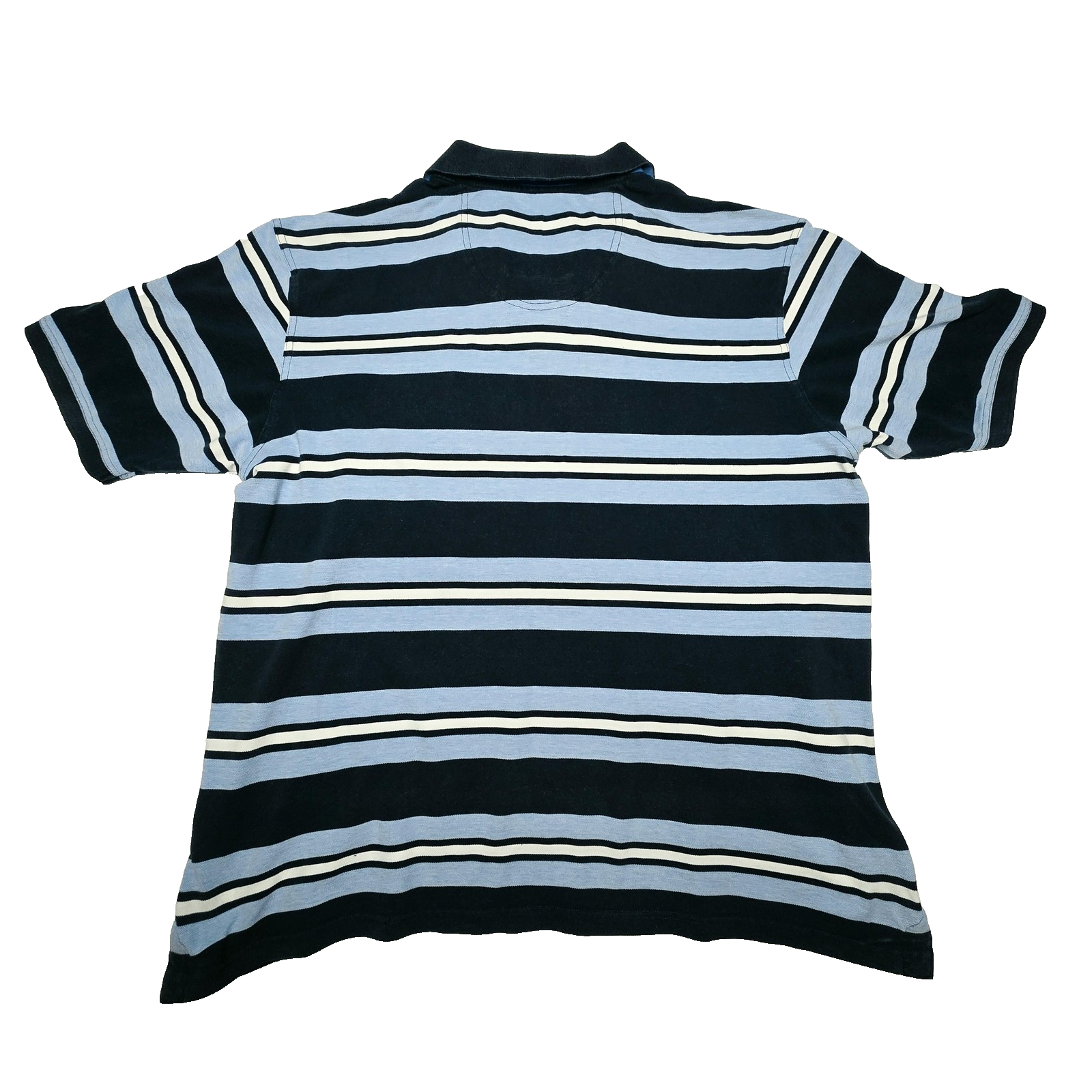 Thomas Cook Shirt Men's 4XL Blue Striped Short Sleeve Cotton Polo Casual