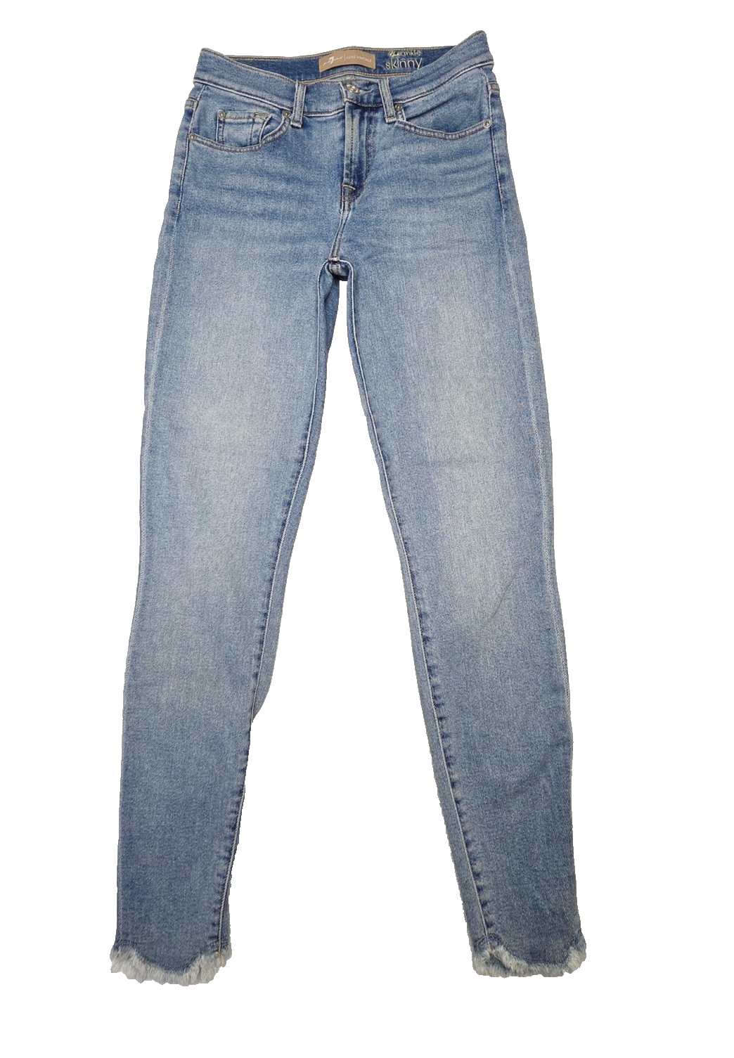 7 For All Mankind Jeans Women's 26 Blue The Ankle Skinny Luxe Vintage Raw Hem