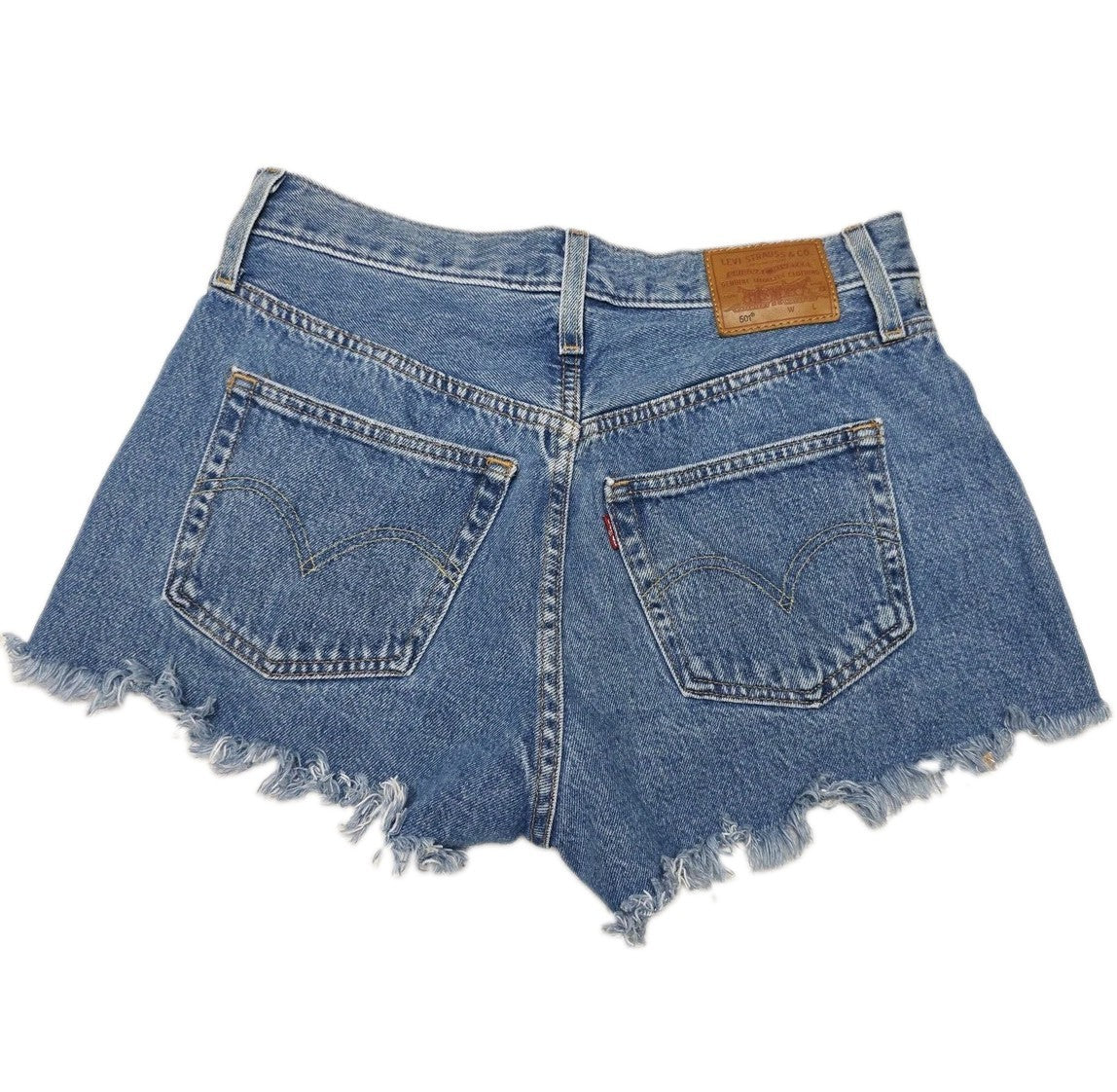 Levi's Shorts Women's 10 BIG E 501 Cut Off Distressed Raw Hem Button Fly