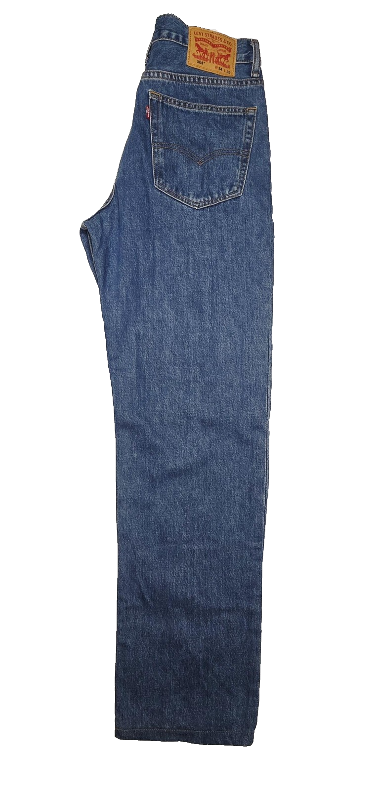 Levis 504 Jeans Mens Blue Regular Straight Medium Wash Zip Fly Fits 34x30